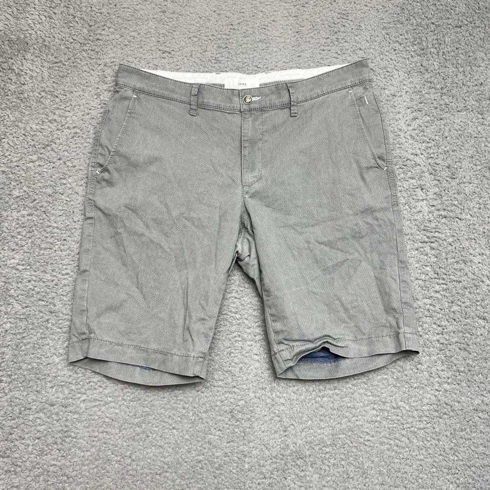 Brax Shorts Mens 36 Bellevill Gray Flat Front Casual Chino Outdoor